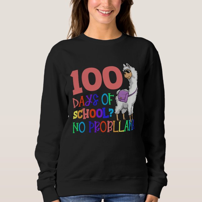 Camiseta 100 Days School No Sample Llama Teacher Or Student (Frente)
