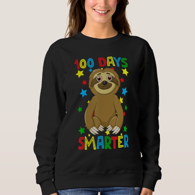 Camiseta 100 Days Smarter 100th Day Of School Cute Sloth Ki (Frente)