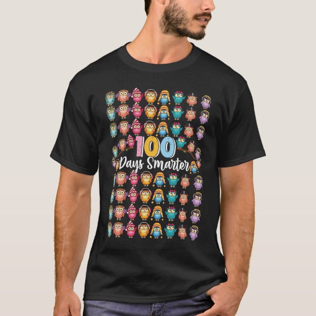 Camiseta 100 Days Smarter  100th Day Of School Owl Kids & T (Frente)