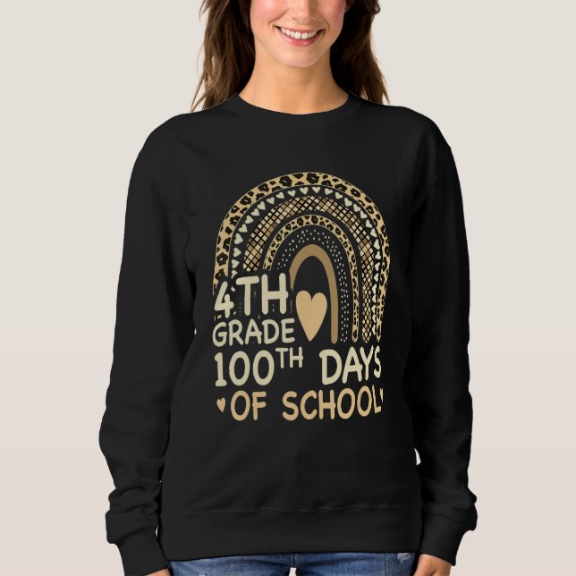 Camiseta 100 Days Smarter Cute 100th Day Of 4th Grade Rainb (Frente)