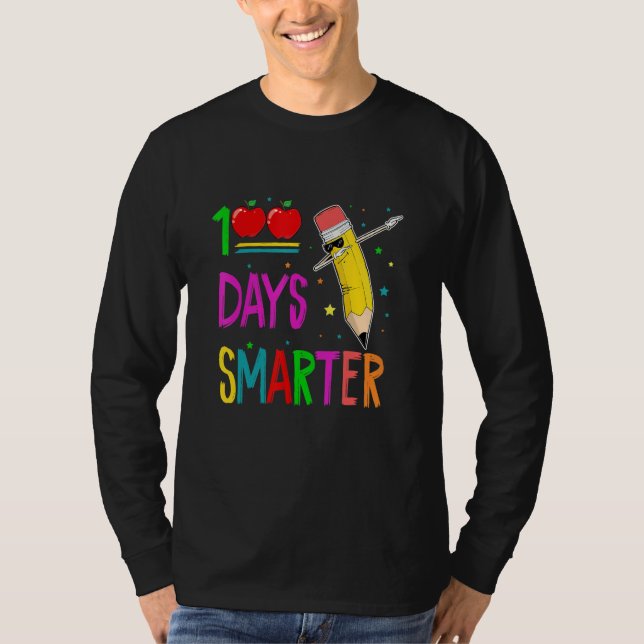 Camiseta 100 Days Smarter   Dabbing Crayons 100th Day Of Sc (Frente)