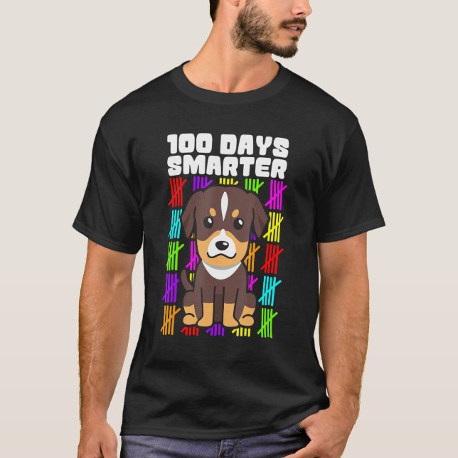 Camiseta 100 Days Smarter Dog Shirts, Rottweiler 100th Day  (Frente)