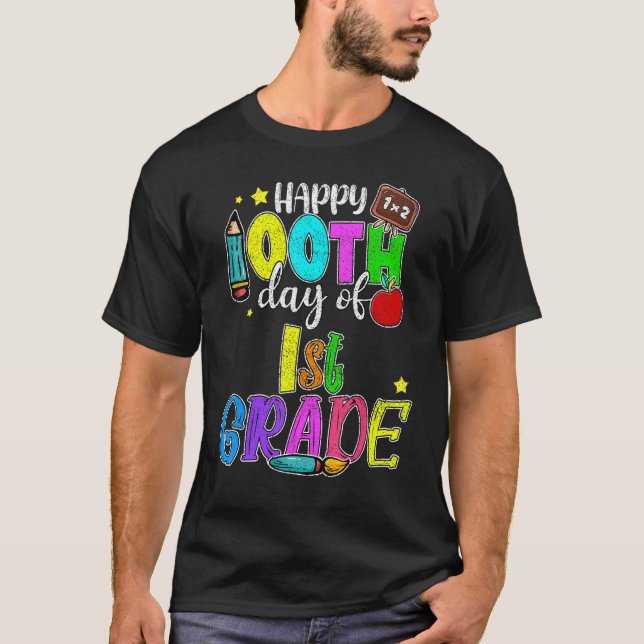 Camiseta 100 Days Smarter First Grade 100th Day Of School 1 (Frente)