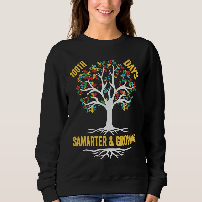 Camiseta 100 days smarter & growing puzzle tree 100th Day O (Frente)
