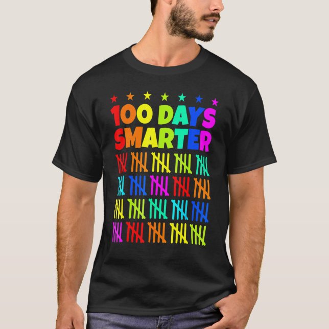 Camiseta 100 Days Smarter Happy 100th Day Of School Happy 1 (Frente)