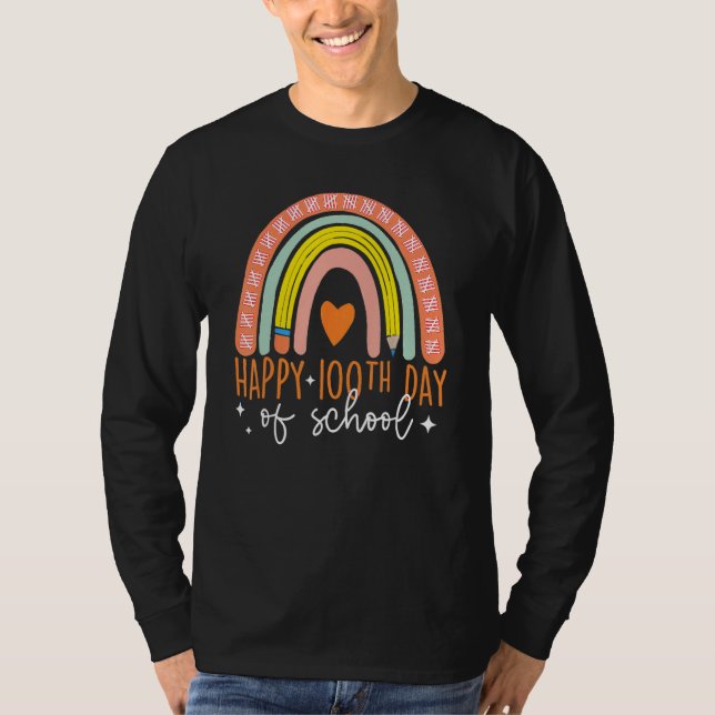 Camiseta 100 Days Smarter Happy 100th Day Of School Rainbow (Frente)