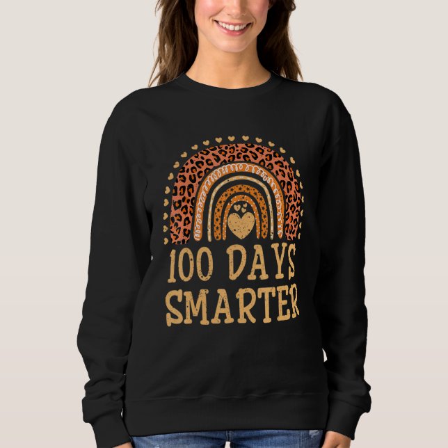 Camiseta 100 Days Smarter Leopard Teacher 100th Day Of Scho (Frente)