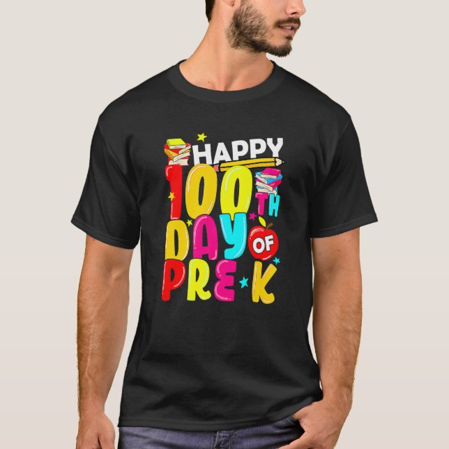 Camiseta 100 Days Smarter Pre K Teacher Students Kids Boys (Frente)