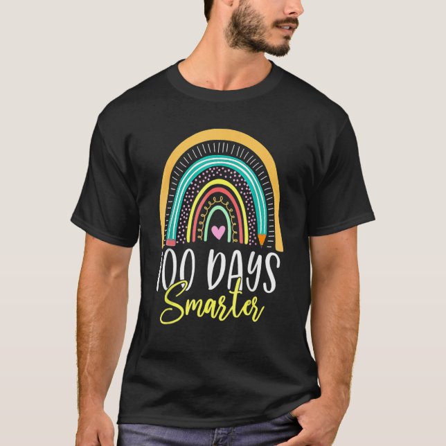 Camiseta 100 Days Smarter Rainbow Shirt Prek Kindergarten T (Frente)