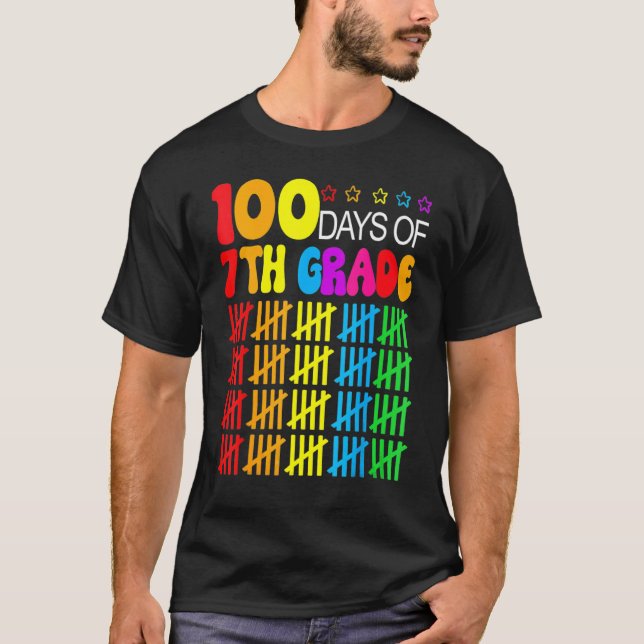 Camiseta 100 Days Smarter Seventh Grade 100th Day Of School (Frente)