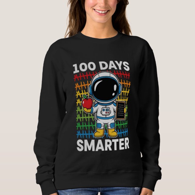 Camiseta 100 Days Smarter Space Astronaut 100th Day School  (Frente)