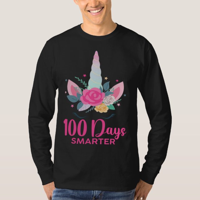 Camiseta 100 Days Smarter Unicorn Costume 100th Day Of Scho (Frente)