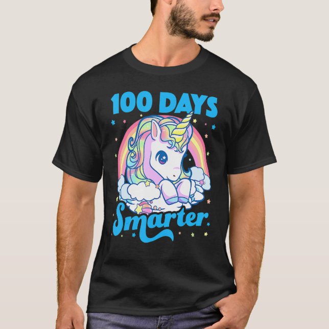 Camiseta 100 Days Smarter Unicorn Girls Teacher 100th Day O (Frente)