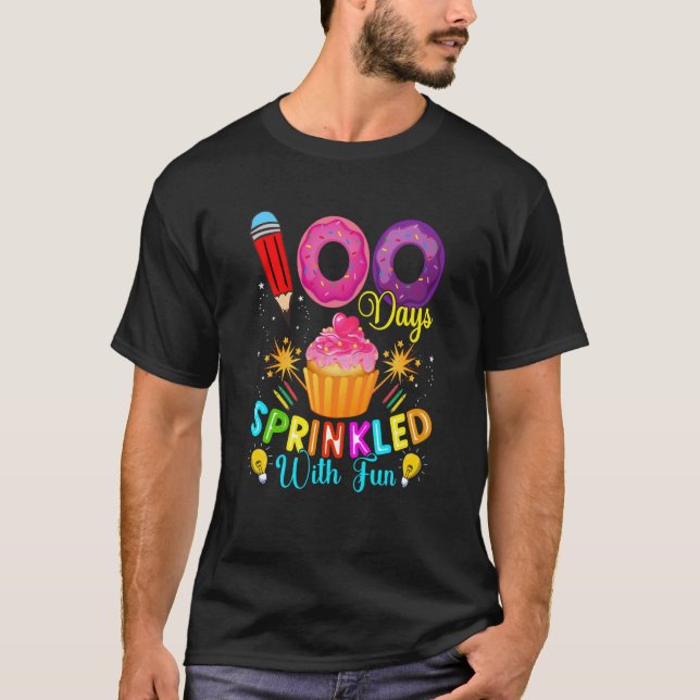 Camiseta 100 Days Sprinkled With Fun Cupcake 100th Day Of S (Frente)