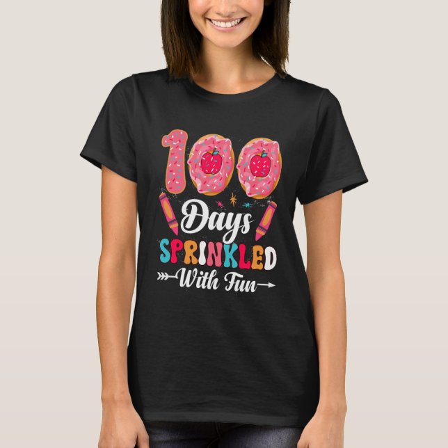 Camiseta 100 Days Sprinkled With Fun  Sprinkles Cupcake Sch (Frente)