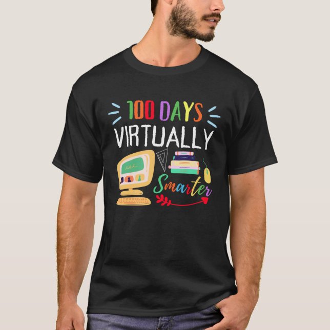 Camiseta 100 Days Virtually Smarter 100th Day Of School Kid (Frente)