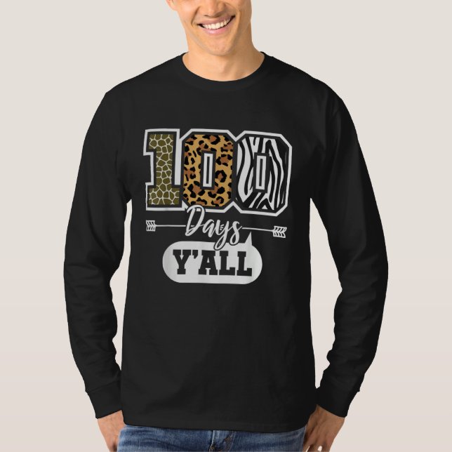 Camiseta 100 Days Y All 100 Days Of School Jungle Teacher K (Frente)