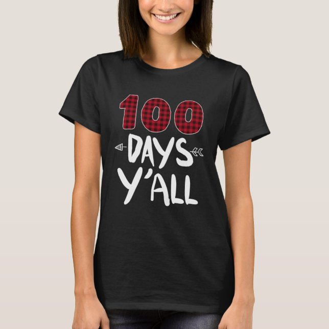 Camiseta 100 Days Y all 100th Day Of School Plaid Teacher A (Frente)