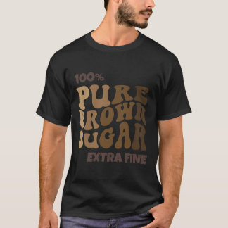 Camiseta 100% de açúcar castanho puro Melanina Orgulhosa Hi