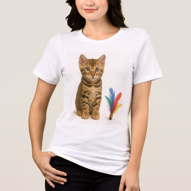 Camiseta 100% de Chance de Caos - Estilo de Kitten Bengal (Frente)