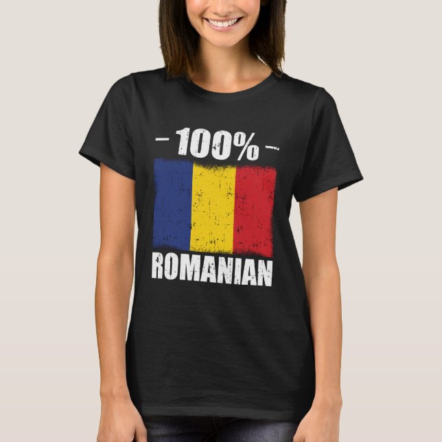 Camiseta 100% de romenos| Presente de férias na Romênia (Frente)