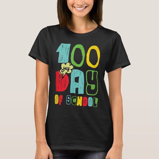 Camiseta 100 Dia da Escola para Crianças Sim (Frente)