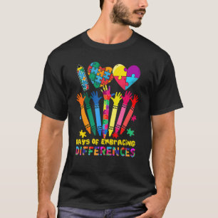 Camiseta 100 Dias Abraçando Diferenças Conscientização do A