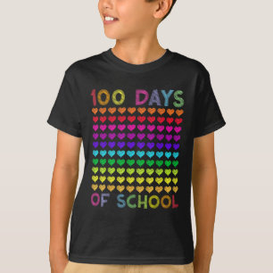 Camiseta 100 Dias Bons De Escola E Ainda A Adorando Coraçõe