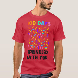 Camiseta 100 dias borrifados com amantes de bolo divertido 