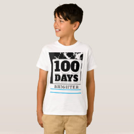 Camiseta 100 dias Brighter 100º dia da escola Black White
