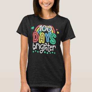 Camiseta 100 dias Brighter Colorful Rainbow 100º Dia de S