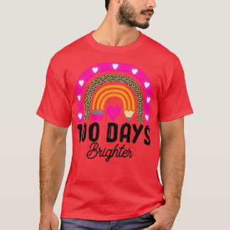 Camiseta 100 dias Brighter Rainbow Leopardo