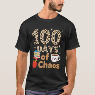 Camiseta 100 Dias Café Caos Professores 100º Dia de Aula