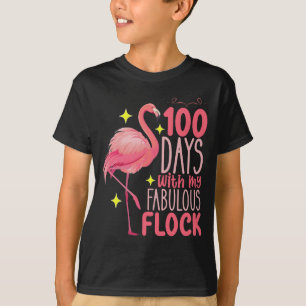 Camiseta 100 Dias Com Minha Fabulosa Escola de Flamingos