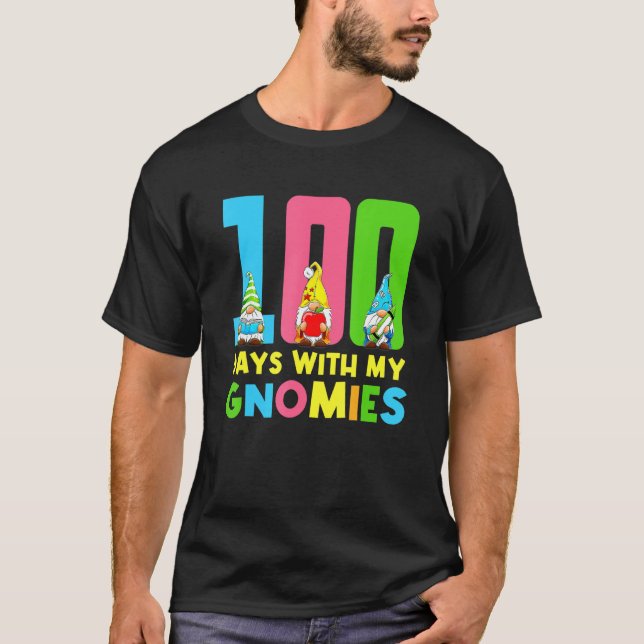 Camiseta 100 Dias Com O Meu Professor Gnomies Gnomos (Frente)