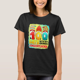 Camiseta 100 Dias Com Os Meus Gnomos Professor De Inglês -