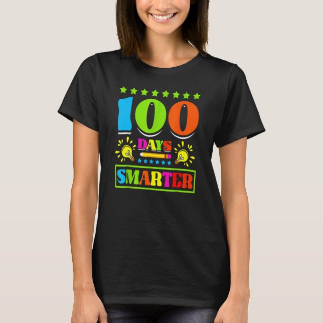 Camiseta 100 Dias Crianças Mais Inteligentes 100º Estudos d (Frente)