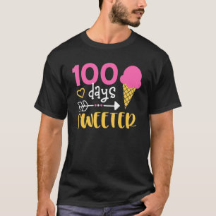 Camiseta 100 dias, crianças Sorvetes bonitas 100.º dia do