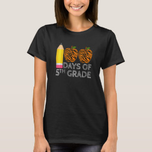 Camiseta 100 Dias Da 5ª Série Impressão De Tigre Feliz 100º