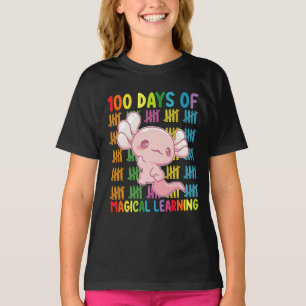 Camiseta 100 Dias Da Escola Axolotl De Aprendizagem Mágica