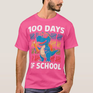 Camiseta 100 Dias Da Escola Dino 100º Dia Da Escola Dinosa