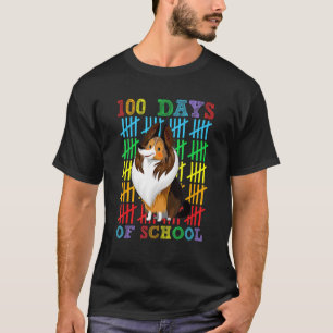 Camiseta 100 dias da escola Shetland Sheepdog Lover 100th D