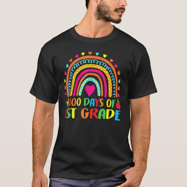 Camiseta 100 Dias De 1rua Grau Leopardo Arco-Íris 100 Dia D (Frente)