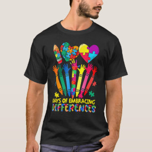 Camiseta 100 Dias de Abraçar Diferenças Conscientização do