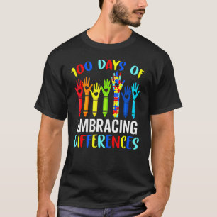 Camiseta 100 Dias de Abraçar Diferenças Conscientização sob
