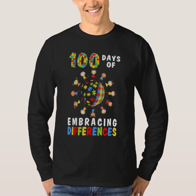 Camiseta 100 Dias De Adoção De Diferenças Autismo Consciênc (Frente)
