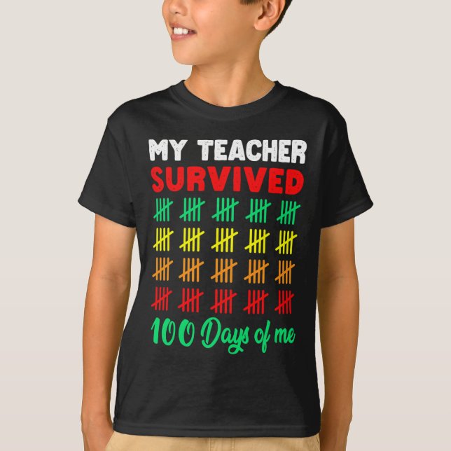 Camiseta 100 dias de adolescentes escolares 100º dia do ens (Frente)