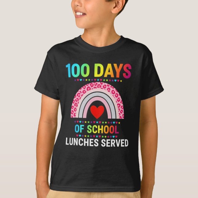 Camiseta 100 Dias De Almoços Escolares Servidos Almoço Alar (Frente)
