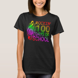 Camiseta 100 dias de anotação de música escolar para crianç