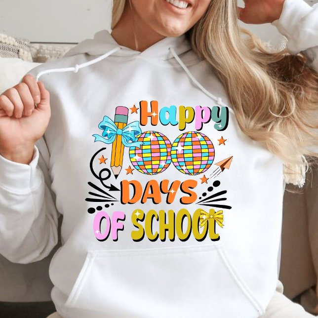 Camiseta 100 dias de apreciação do professor (happy 100 days of school hoodie, teacher gift, teacher appreciation hoodies)